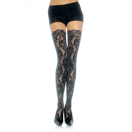 LEG AVENUE - Blommig spetsstrumpa