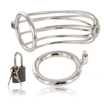 METAL HARD Bird Chastity Ring Cage i rostfritt stål