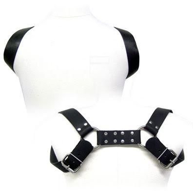Läderharness för BDSM, justerbart för män