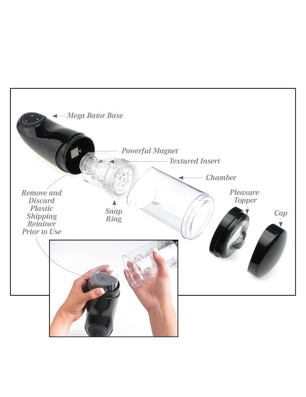 PDX Mega Bator USB manlig masturbator vagina vit