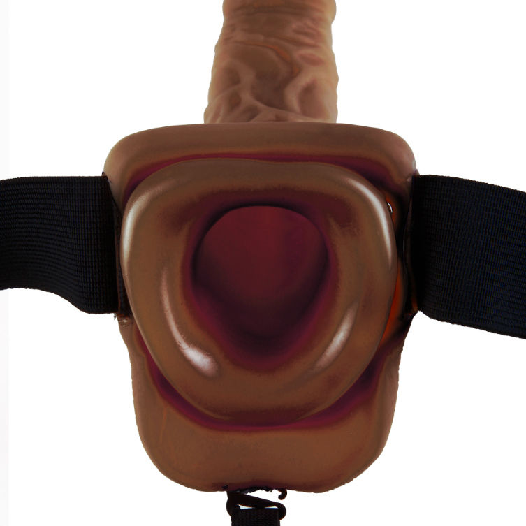 Fetish Fantasy Series 9 Hål Strap-On med bollar 22,9 cm brun
