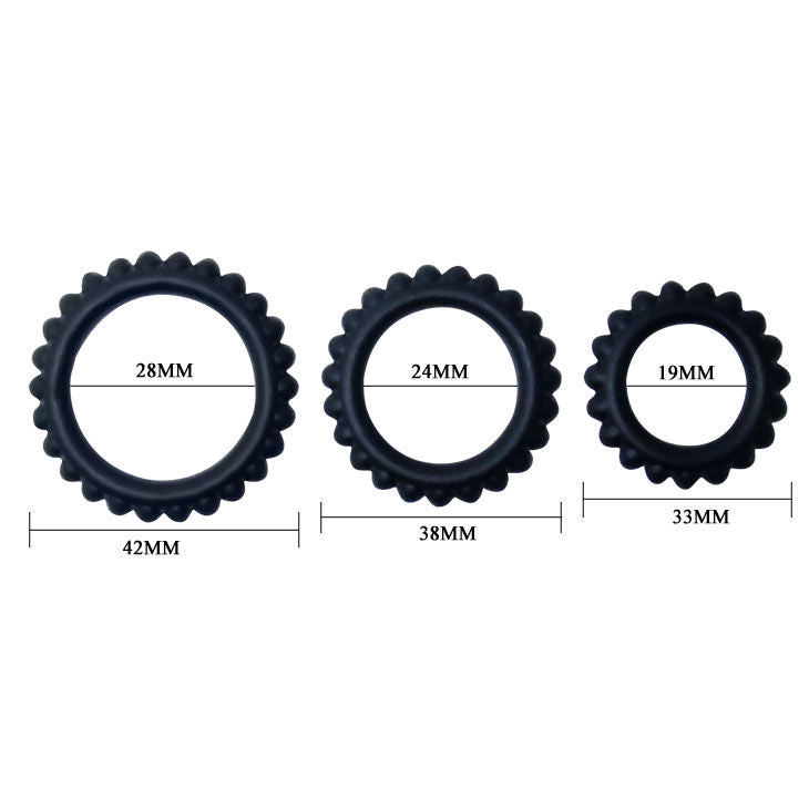 BAILE Titan Set 3pcs penisringar i svart