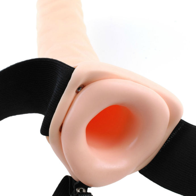FETISH FANTASY SERIES 19 cm vibrerande hålstrap-on i brun färg