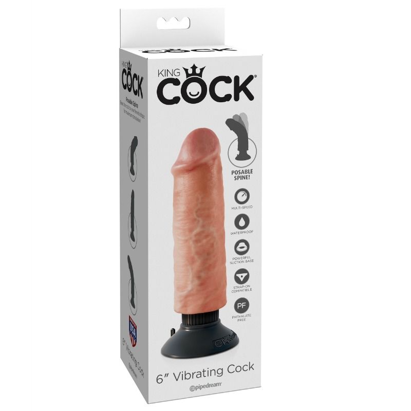 KING COCK 15,24 cm vibrerande dildo i flesh