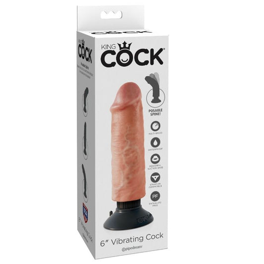 KING COCK 15,24 cm vibrerande dildo i flesh