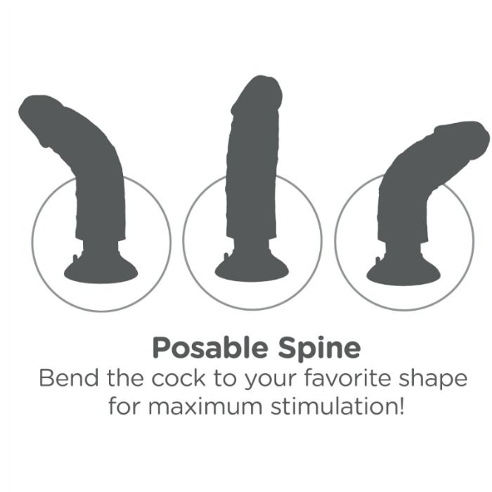 KING COCK 23 cm vibrerande dildo med pung i svart