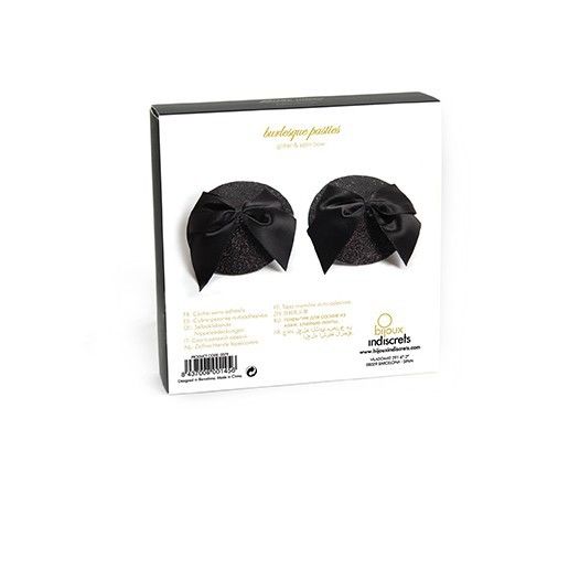 Burlesque glansiga nipplar med bow