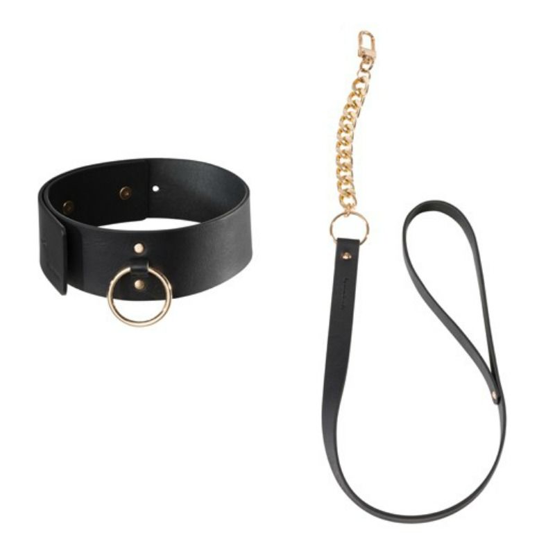BIJOUX INDISCRETS MAZE - Svart halsband med rem