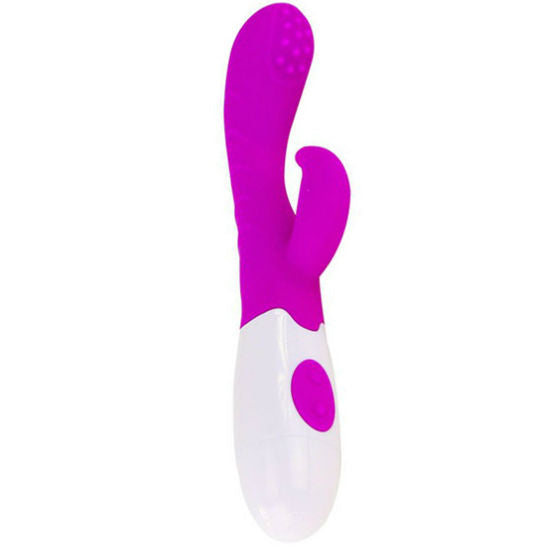 Elegant lila och vit vibrator för klitorisk och vaginal stimulering