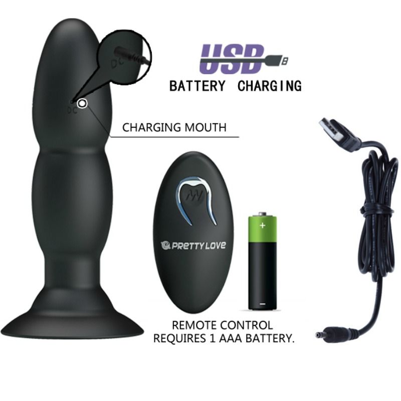 PRETTY LOVE plug vibrator med fjärrkontroll och sugkopp