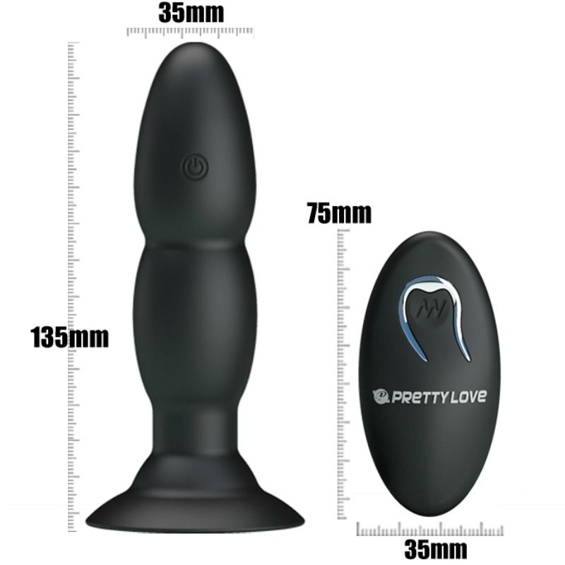 PRETTY LOVE plug vibrator med fjärrkontroll och sugkopp