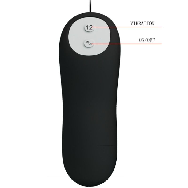 Silikon analplugg med 12 vibrationslägen i svart