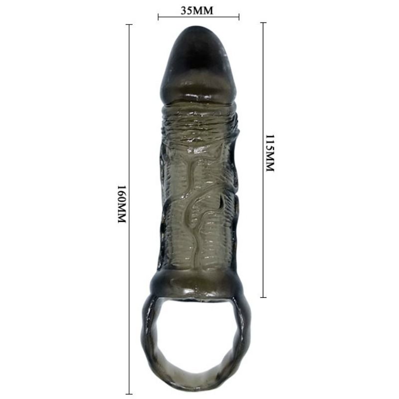 BAILE penisförlängningshylsa med rem för testiklar 11,5 cm
