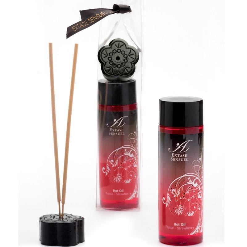 Extase Sensual jordgubbsheat stimulerande olja 100 ml