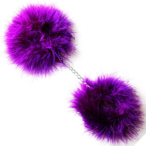 Lila marabou handbojor från SECRETPLAY