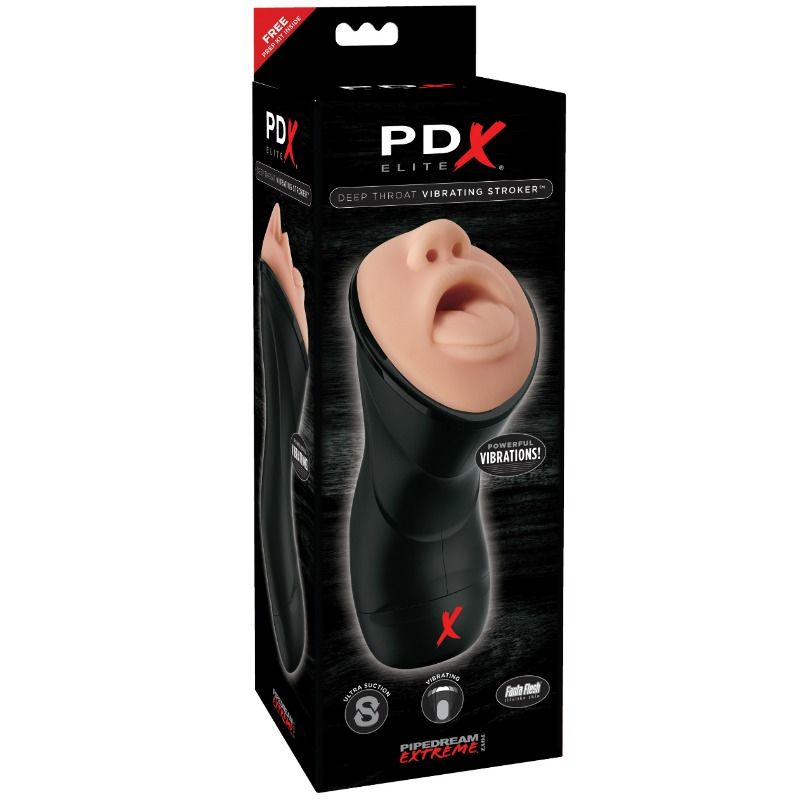 PDX ELITE Deep Throat Vibrating Stroker