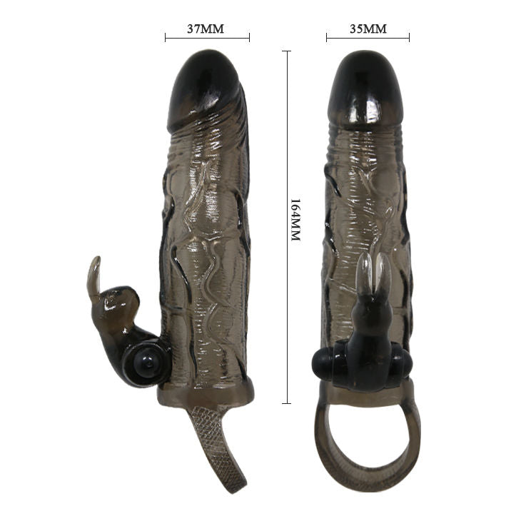 BAILE Brave Man penisöverdrag med kanin svart 16,5 cm