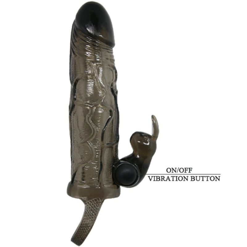 BAILE Brave Man penisöverdrag med kanin svart 16,5 cm