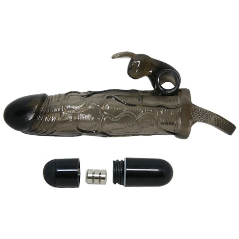 BAILE Brave Man penisöverdrag med kanin svart 16,5 cm
