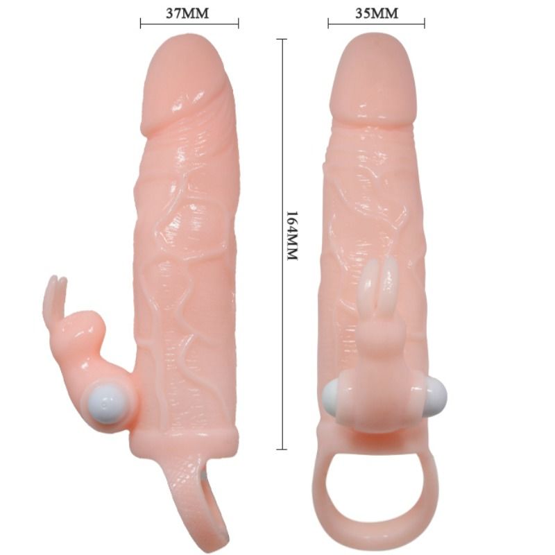 BAILE Brave Man penisfoder med kanin och dubbel motor 16,5 cm