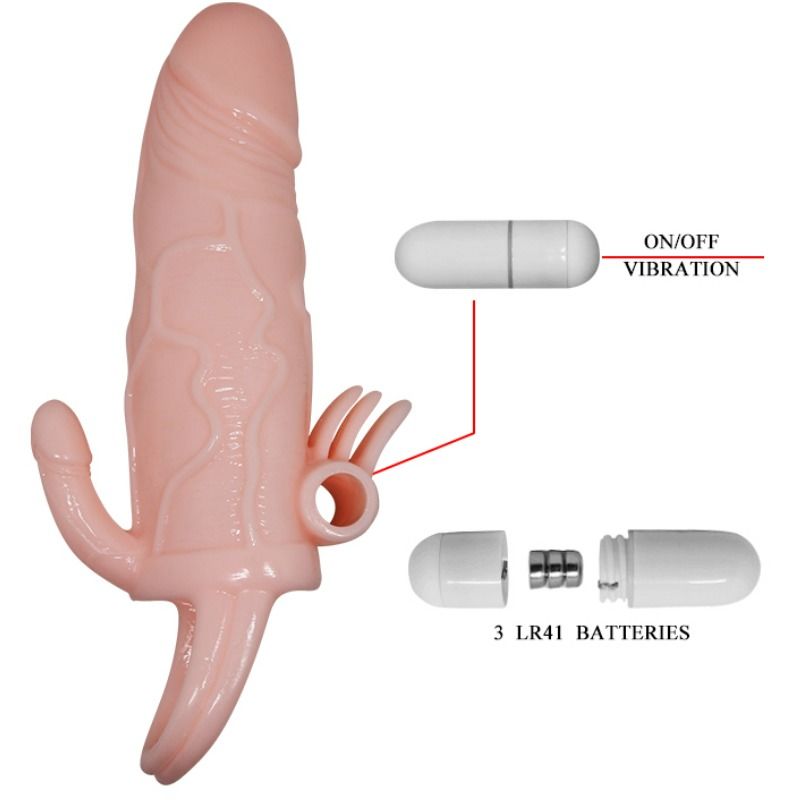 BAILE Brave Man penisfodral med klitoris och analstimulator