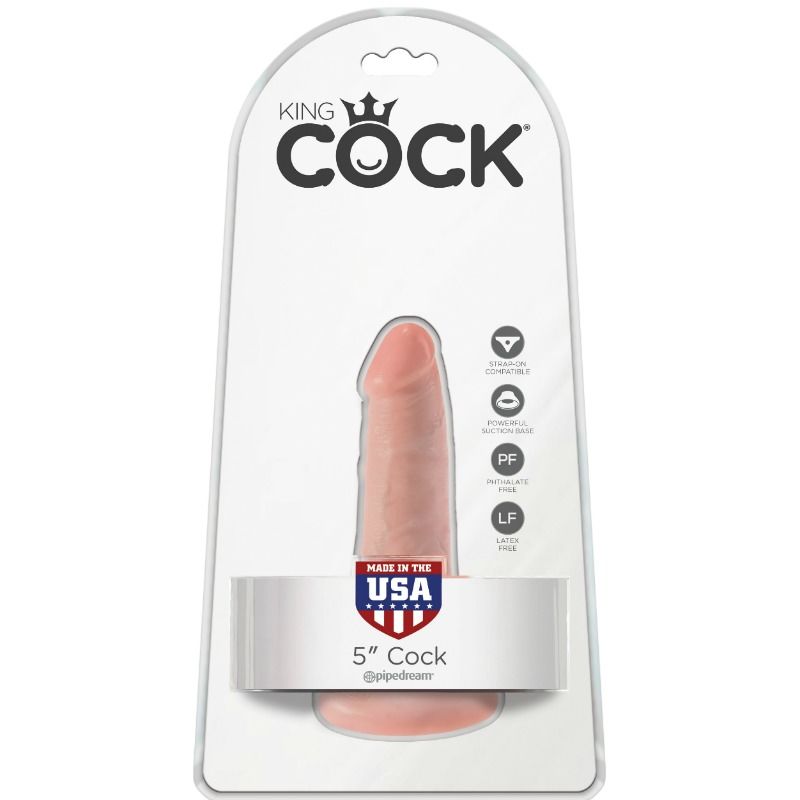 KING COCK dildo med bollar 14 cm köttfärgad