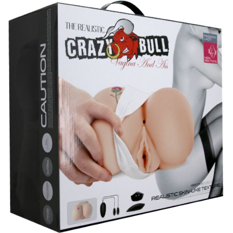 CRAZY BULL - VAGINA OCH ANUS MED REALISTISK TATUERING OCH VIBRATION
