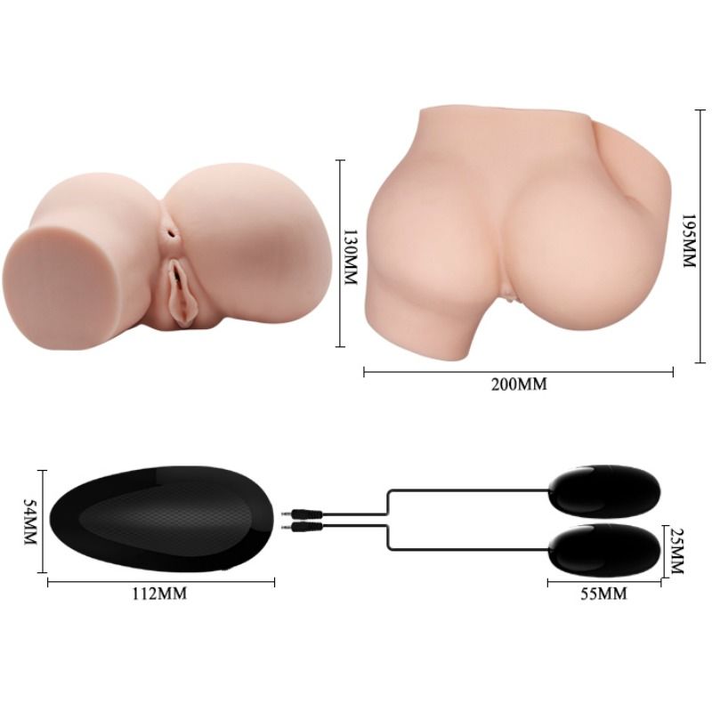 CRAZY BULL - RUMP MED REALISTISK VAGINA OCH ANUS OCH VIBRATION