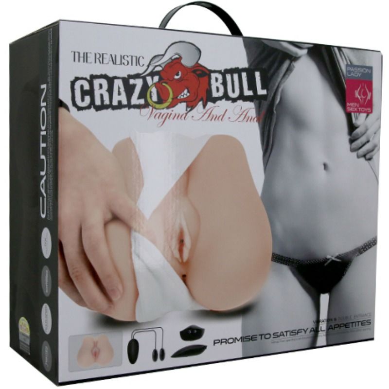 Realistisk vagina och anus med vibration från CRAZY BULL