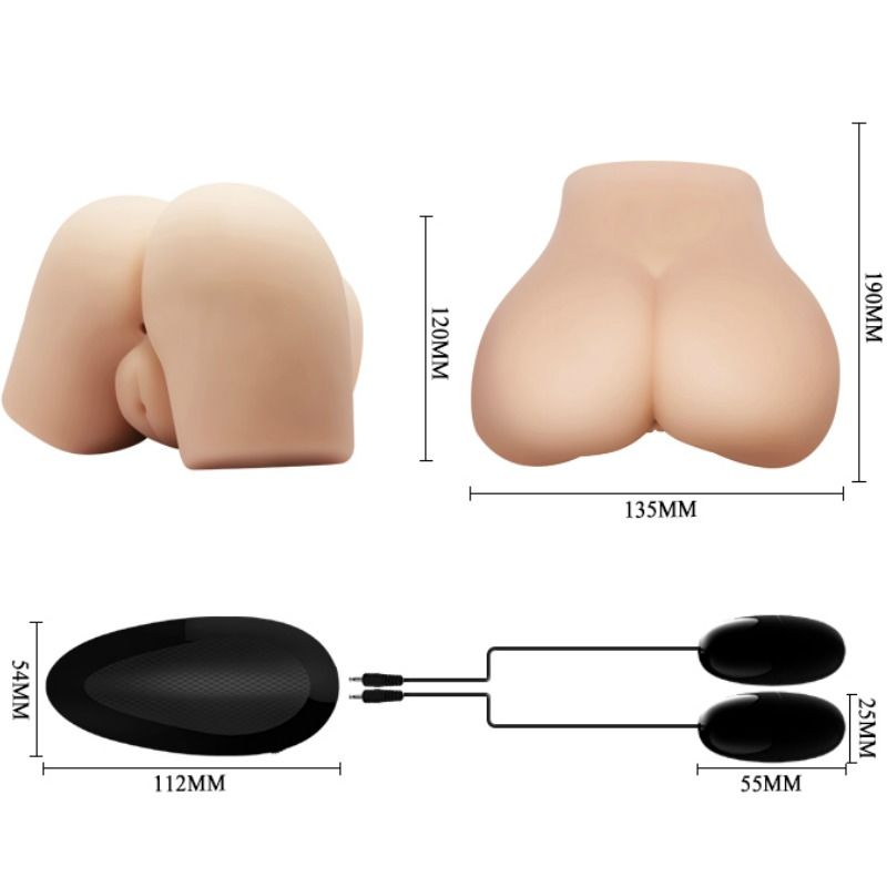 Realistisk vagina och anus med vibration från CRAZY BULL
