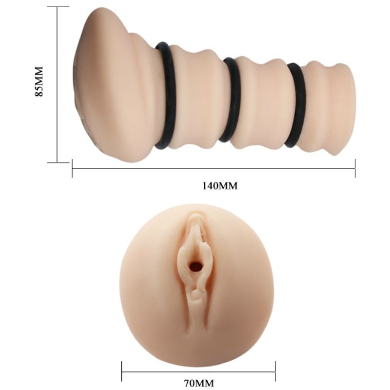 CRAZY BULL masturbator med ringar, vagina modell 2