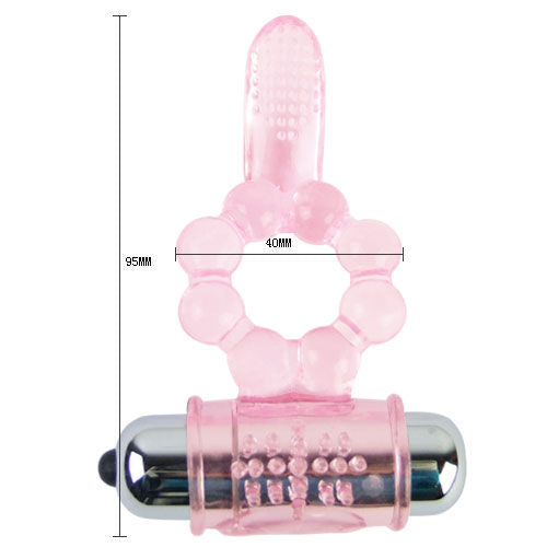 BAILE silikonring med rosa vibrationer och 10 rytmer