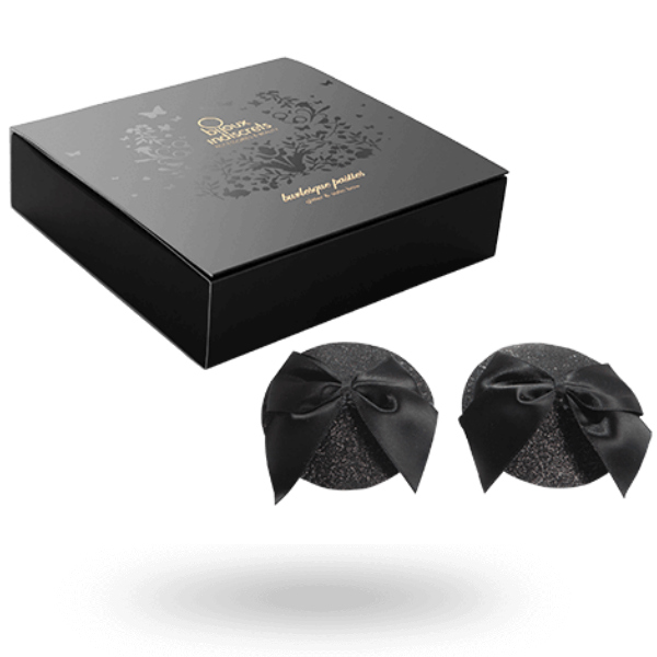 Burlesque glansiga nipplar med bow