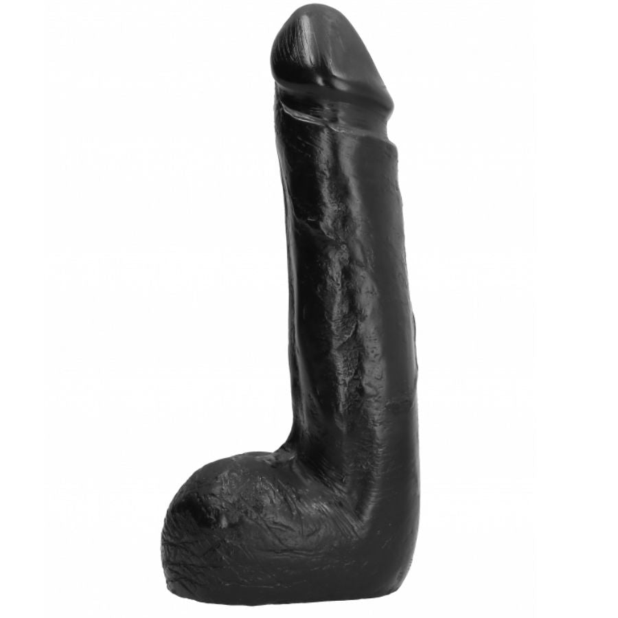 ALL BLACK mjuk svart realistisk dildo 20 cm