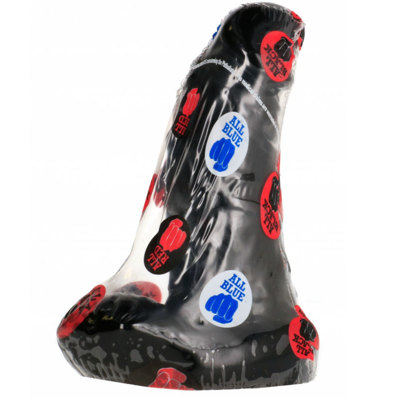 ALL BLACK Dildo 13 cm, svart och ribbad design