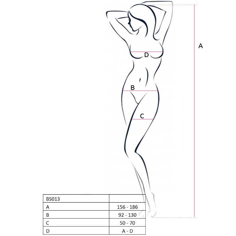 PASSION - KVINNA BS013 VIT BODYSTOCKING EN STORLEK