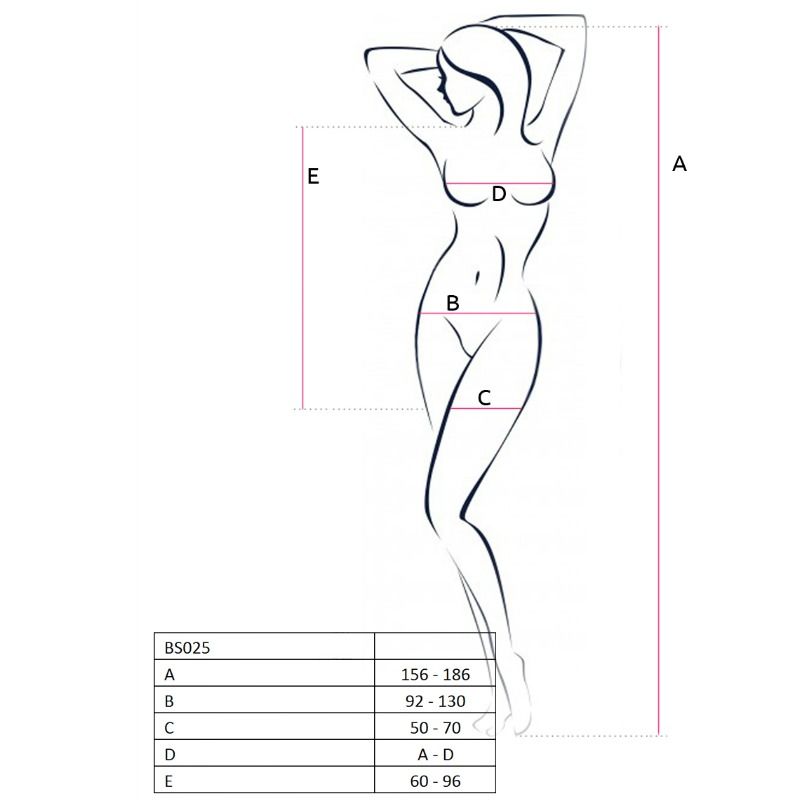 Passion Woman BS025 Bodystocking svart klänning