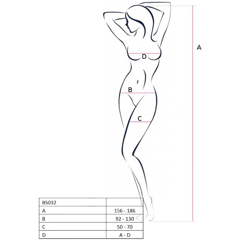 PASSION - WOMAN BS032 BODYSTOCKING SVART EN STORLEK