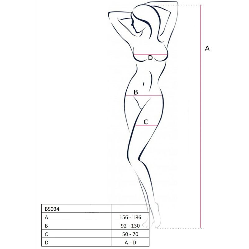PASSION - KVINNA BS034 RÖD BODYSTOCKING EN STORLEK