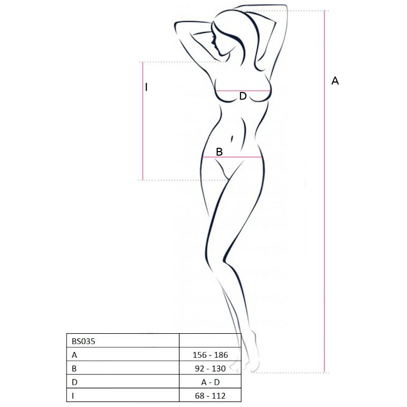 PASSION - KVINNA BS035 RÖD BODYSTOCKING EN STORLEK