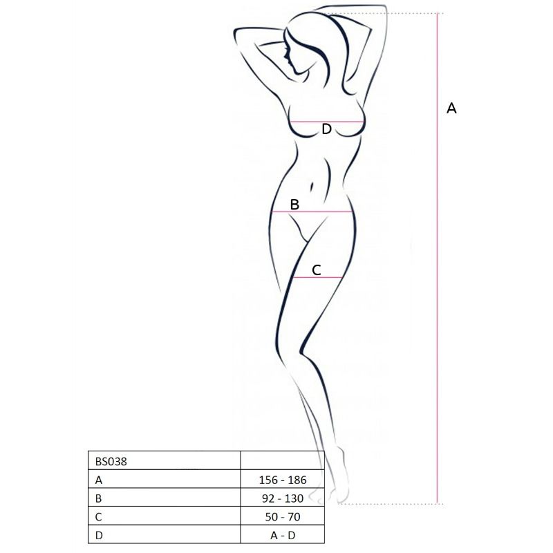 PASSION - WOMAN BS038 VIT BODYSTOCKING EN STORLEK