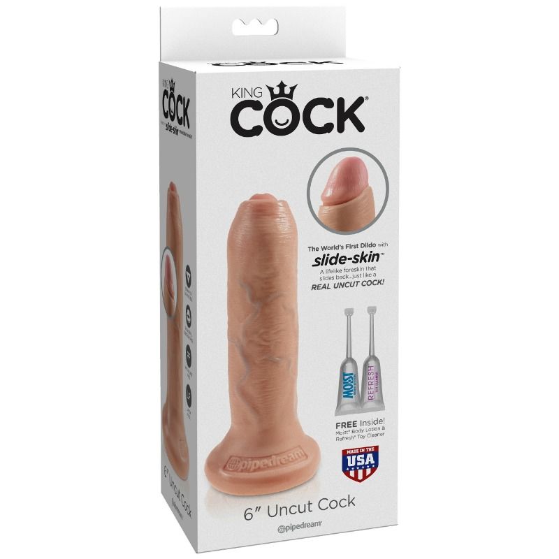 KING COCK - REALISTISK DILDO UNCUT FLESH 15 CM