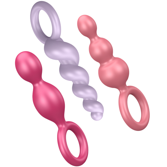 Satisfyer anal plugs set i tre färger och storlekar
