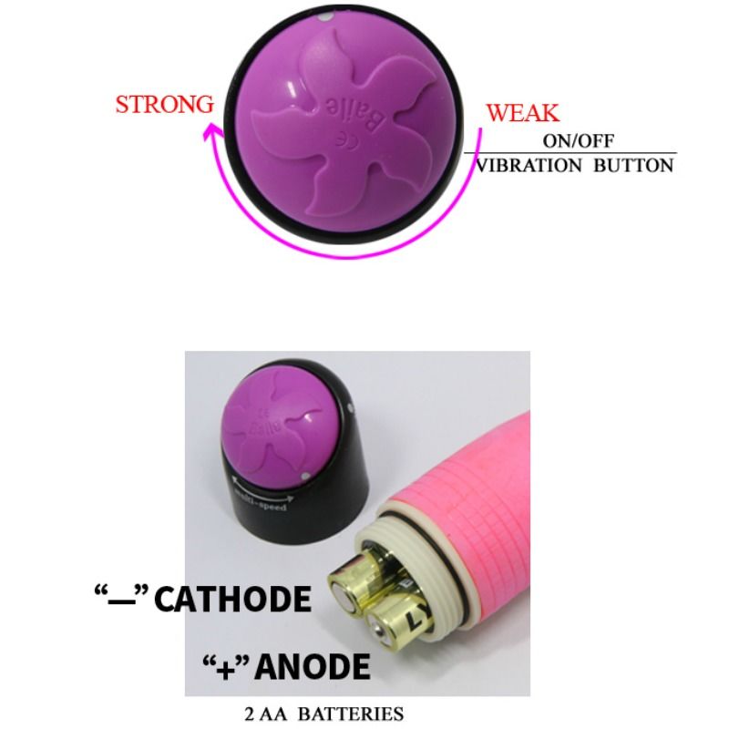 BAILE färgglad realistisk vibrator 23 cm