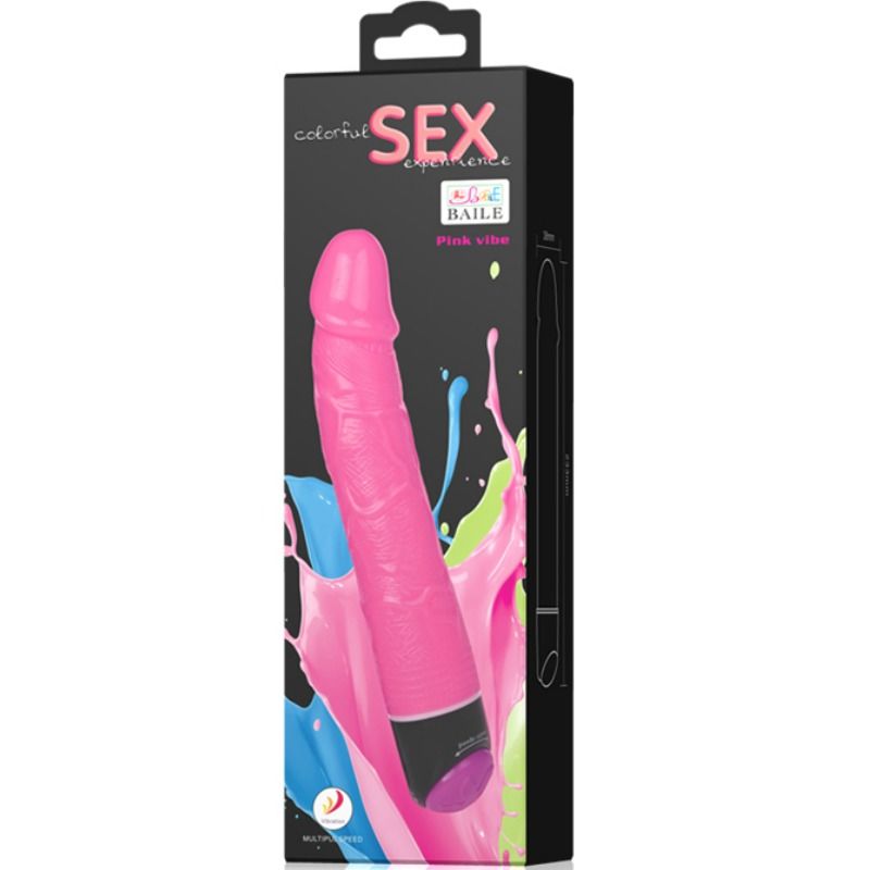 BAILE färgglad realistisk vibrator 23 cm