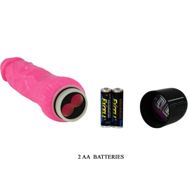 Färgglad realistisk vibrator från BAILE, 24 cm lång