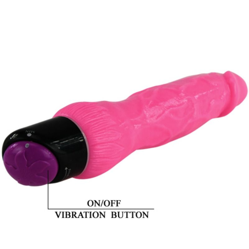 Färgglad realistisk vibrator från BAILE, 24 cm lång