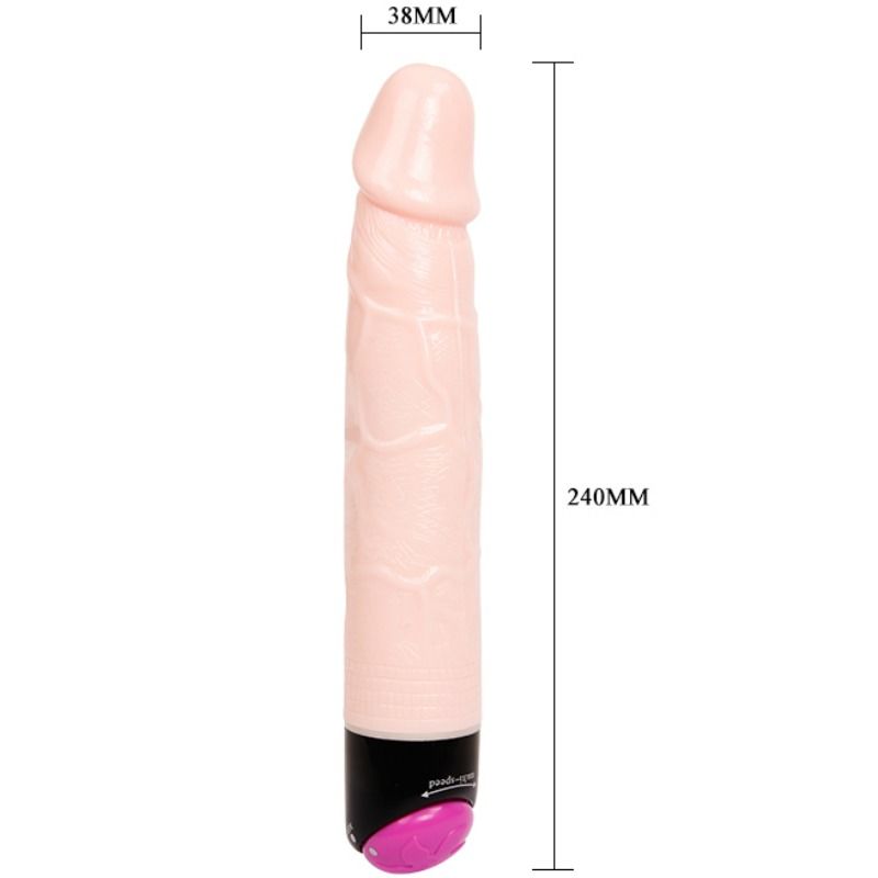 BAILE färgglad vibrator med rotation 24 cm