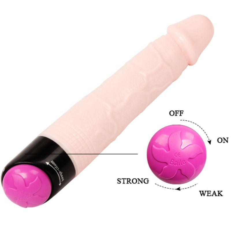 BAILE färgglad vibrator med rotation 24 cm