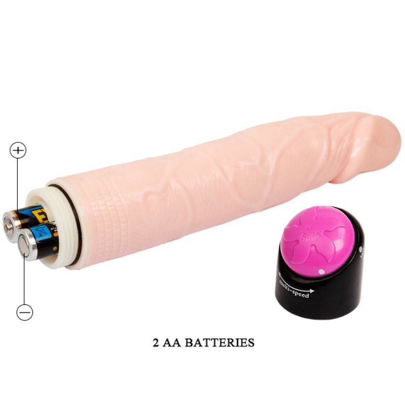 BAILE färgglad vibrator med rotation 24 cm